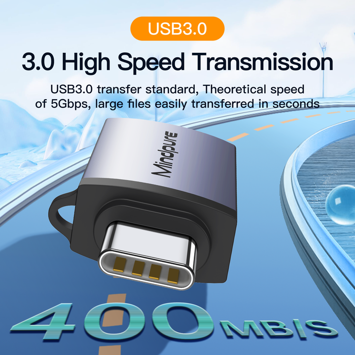 Adaptateur Mindpure OTG USB-C Type C mâle vers USB 3.0 A femelle convertisseur adaptateur USB C adaptateurs de données de transmission de charge