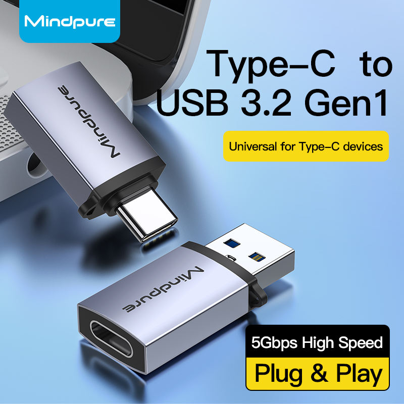 Adaptateur Mindpure OTG USB-C Type C mâle vers USB 3.0 A femelle convertisseur adaptateur USB C adaptateurs de données de transmission de charge