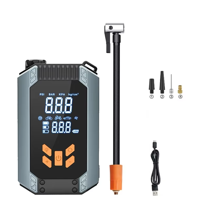 Mini pompe de gonflage de pneu électrique sans fil automatique 12v avec batterie 7200mAh 17mm bloc-cylindres pompe à air numérique portable pour voiture
